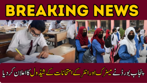 Punjab Boards Matric and Inter Exam Schedule